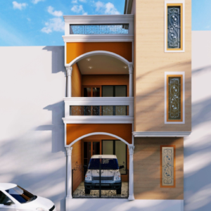 15x50 house elevation design modern north facing home front view