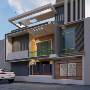 EXTERIOR ELEVATION 30x44 North Facing House Plan PDF